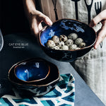 Blue Ceramics Irregular Shape Dinner Set