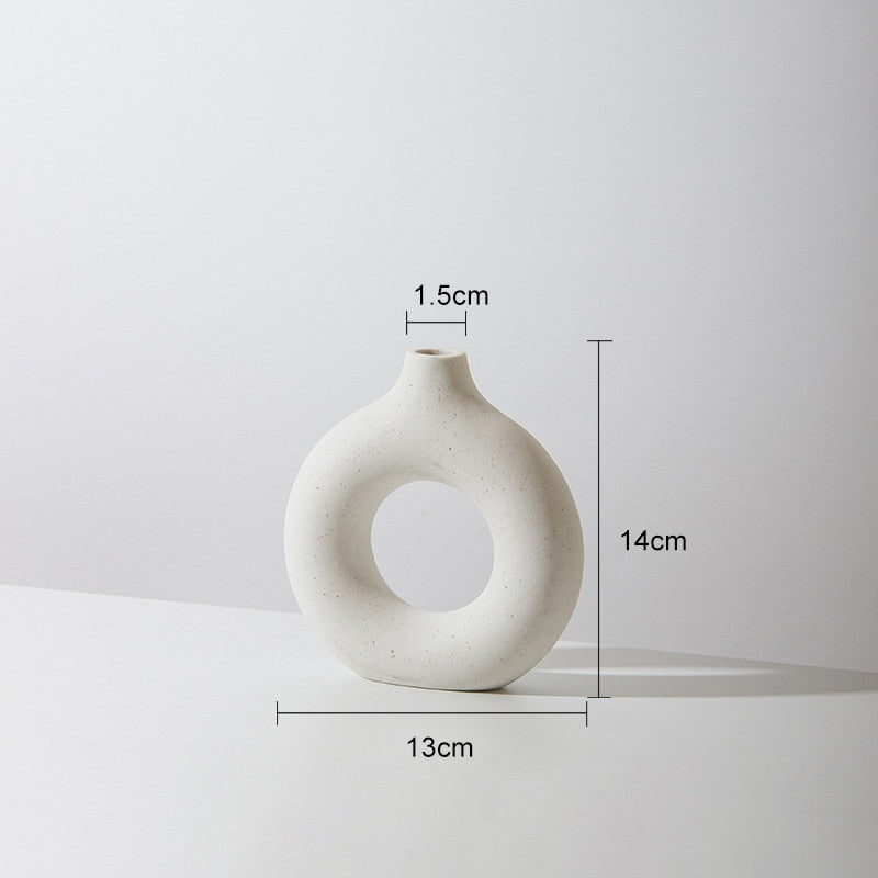 Circular Hollow Ceramic Vase