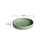 Japanese Green Color Retro Handmade Ceramic Plate