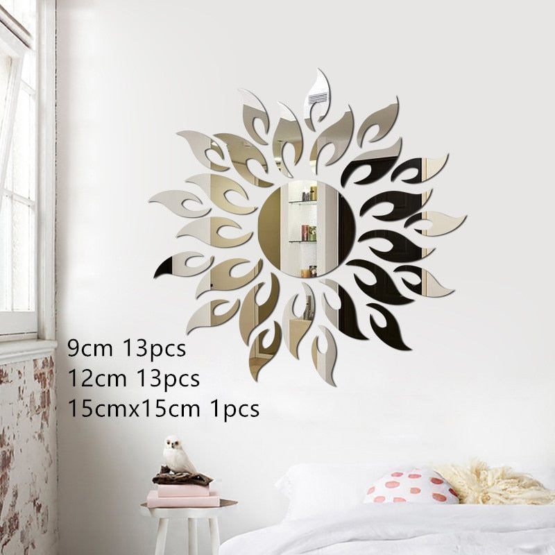 Mirrors Sun Flower Aesthetic DIY Wall Stickers