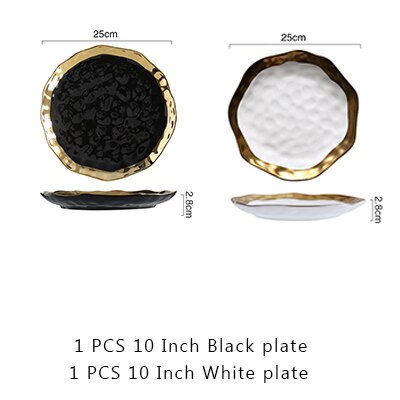 8/10 Inch Gold Inlay Edge Luxury Dinner Set