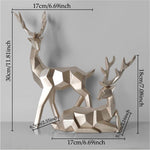 Deer Statue Reindeer Figurines Resin Sculpture