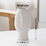 Nordic Rustic Face Shape Ceramic Flower Vase