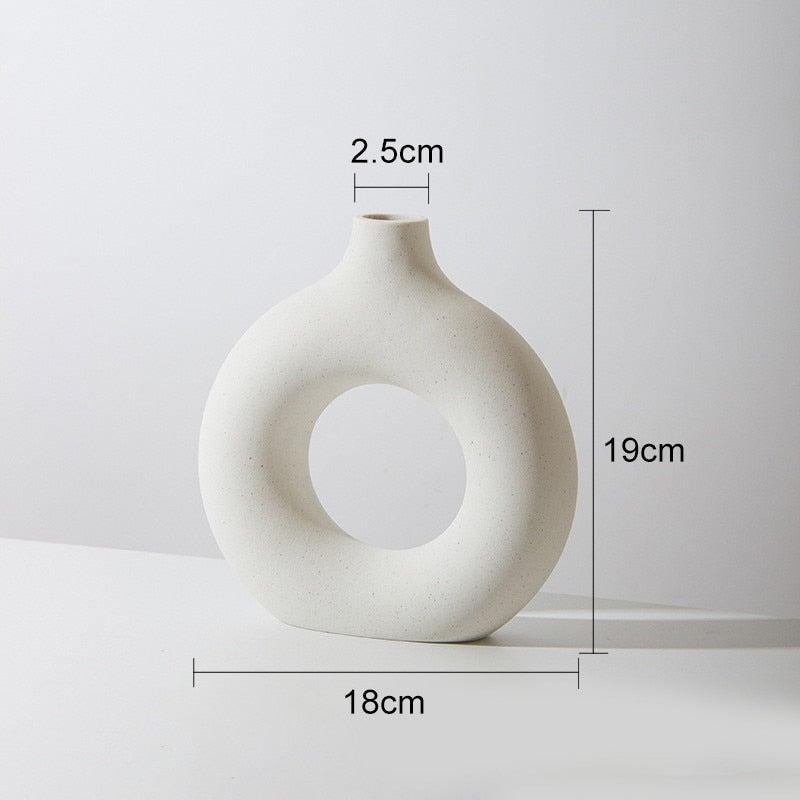 Circular Hollow Ceramic Vase