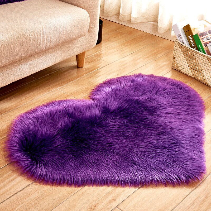 Heart Shape Fluffy Mat