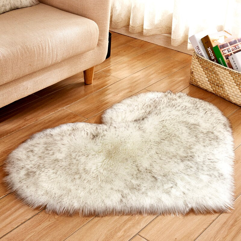 Heart Shape Fluffy Mat