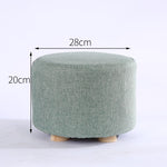 Wooden Ottomans with Linen Cotton Cover