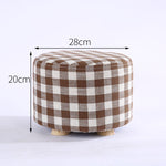 Wooden Ottomans with Linen Cotton Cover