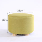 Wooden Ottomans with Linen Cotton Cover