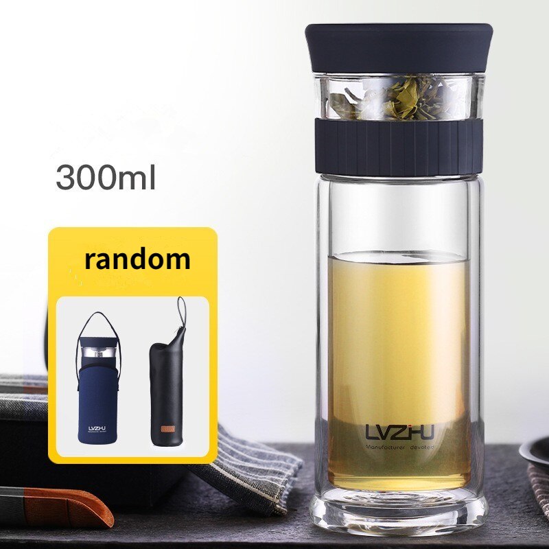 300ml/400ml Portable Double Wall Borosilica Glass Tumbler