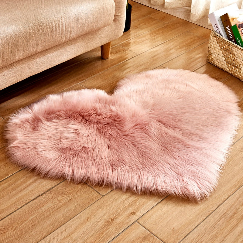 Heart Shape Fluffy Mat