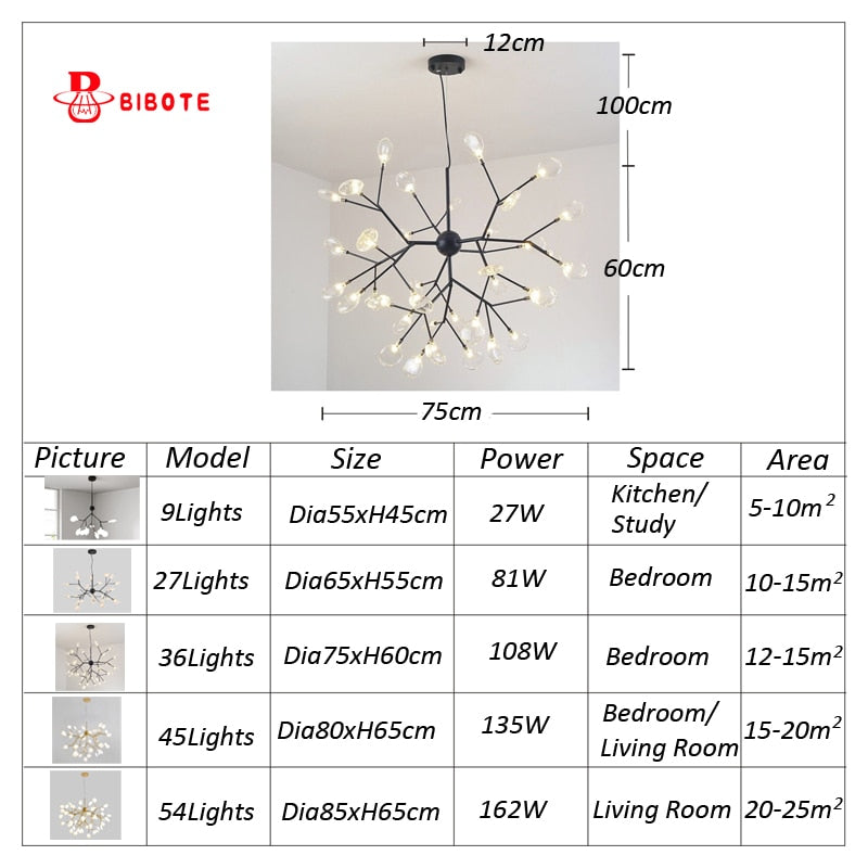 Modern firefly LED Chandelier