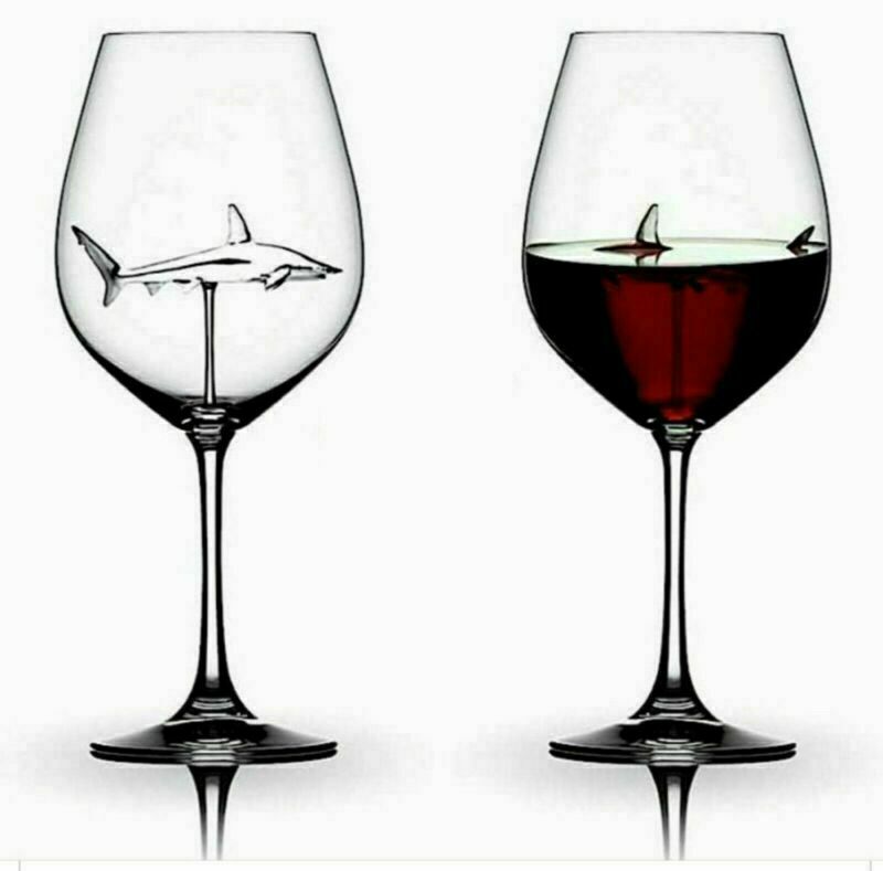 Built-in Shark Wine Glass