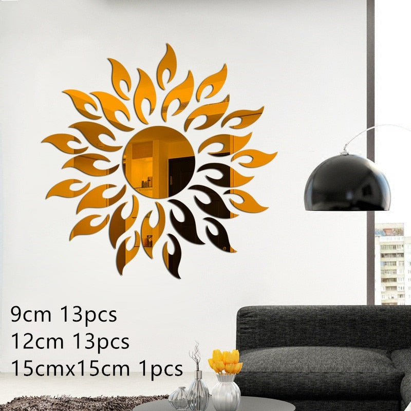 Mirrors Sun Flower Aesthetic DIY Wall Stickers