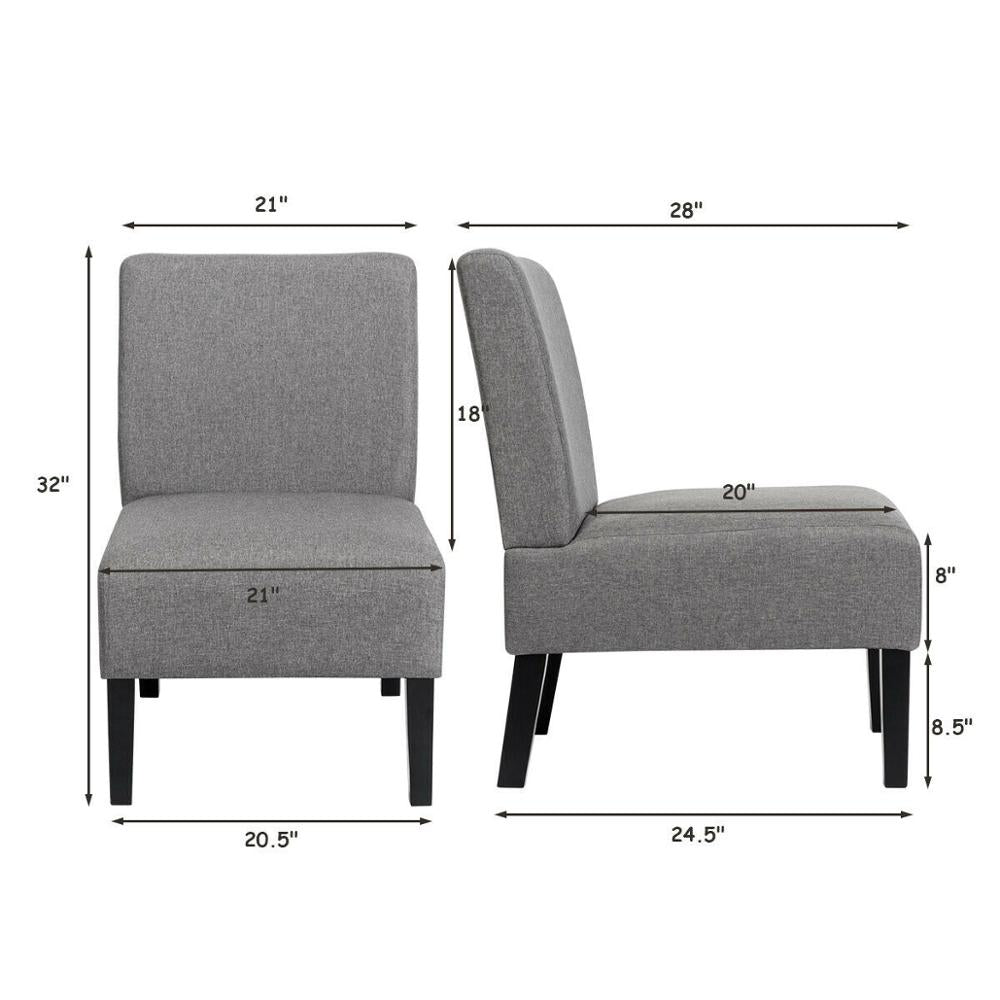 Set of 2 Armless Accent Chair
