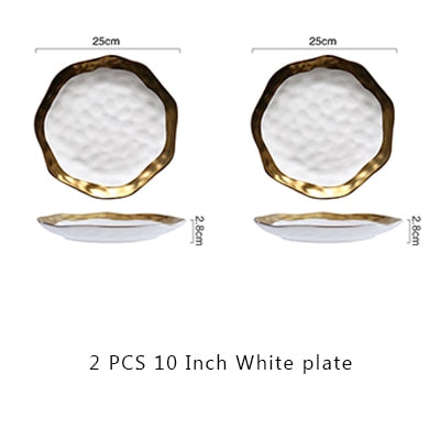 8/10 Inch Gold Inlay Edge Luxury Dinner Set