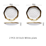 8/10 Inch Gold Inlay Edge Luxury Dinner Set