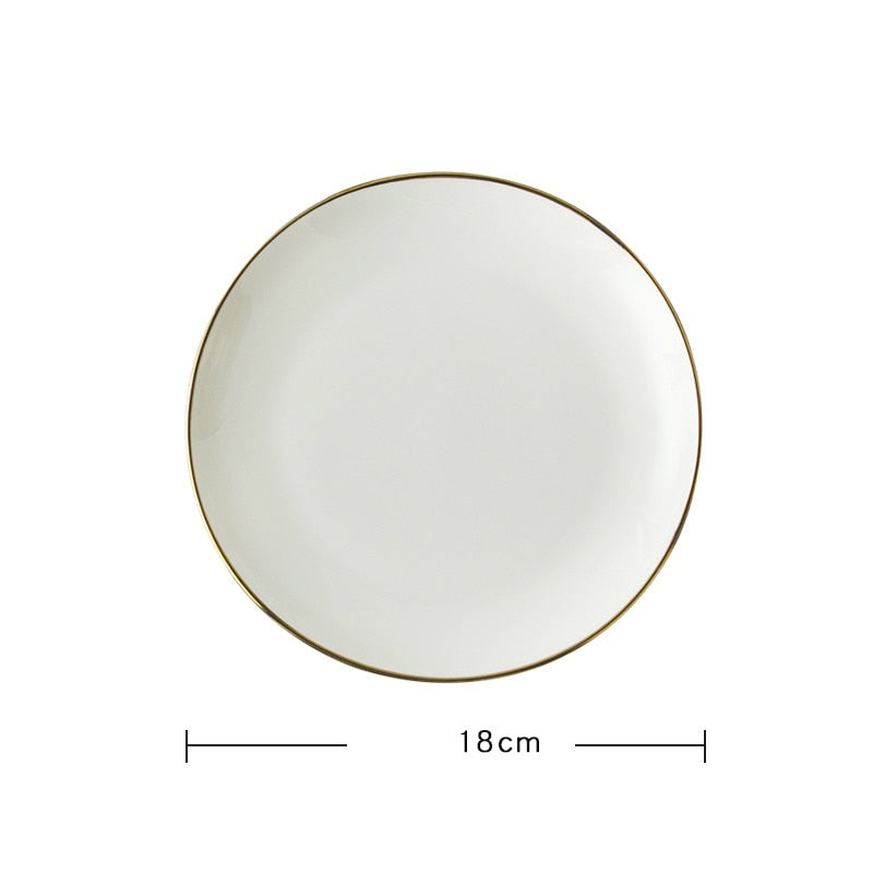 White Porcelain Dinner Dishes and Plates