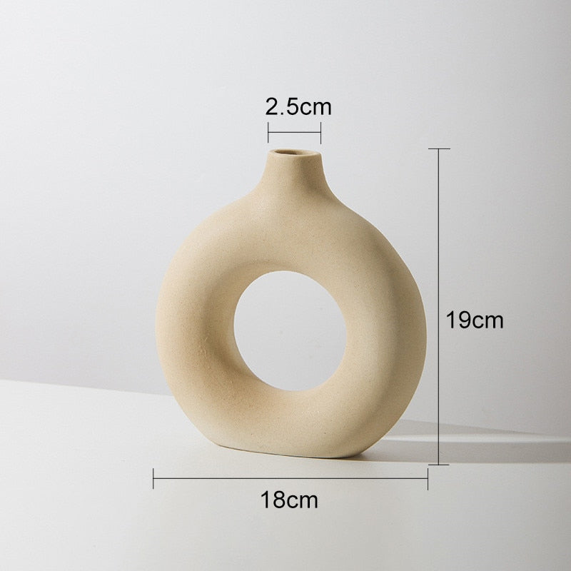 Circular Hollow Ceramic Vase