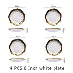 8/10 Inch Gold Inlay Edge Luxury Dinner Set