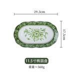 Retro Mary Ink Green Relief Ceramic Plate