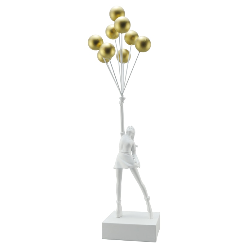 58cm Banksy Flying Balloons Girl Sculpture