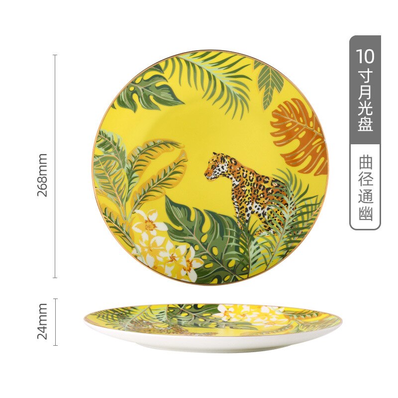 Forest Animal Pattern Ceramics Dinner Plates