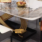 Italian Luxury Modern Marble Dining Table Set