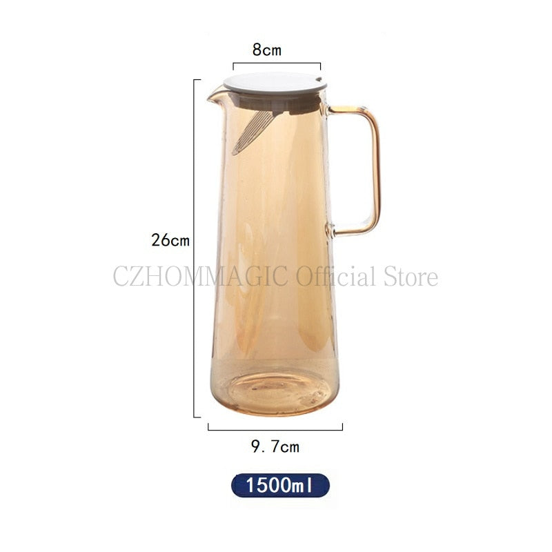 1.7L Glass Water Pitcher with Handle