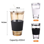 450ml Non-slip Tumbler With Straw