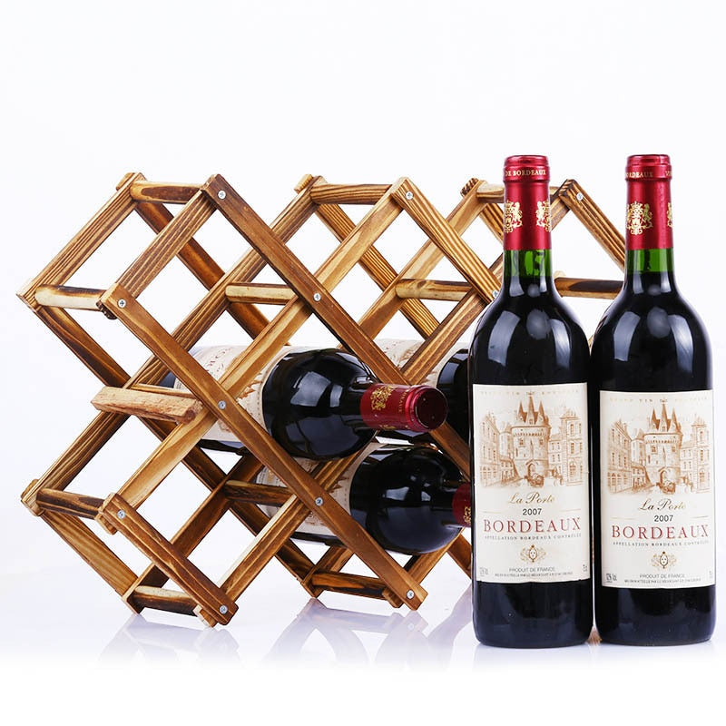 Collapsible Wooden Wine Bottle Rack