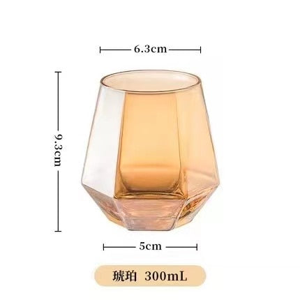 1PC Creative Diamond Hexagonal Wine Cup Glass