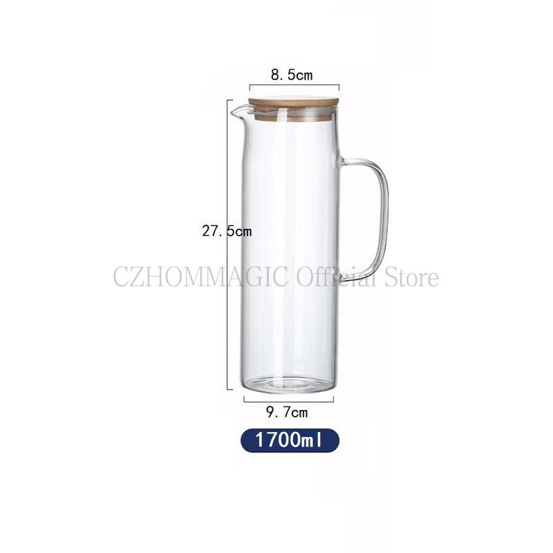 1.7L Glass Water Pitcher with Handle