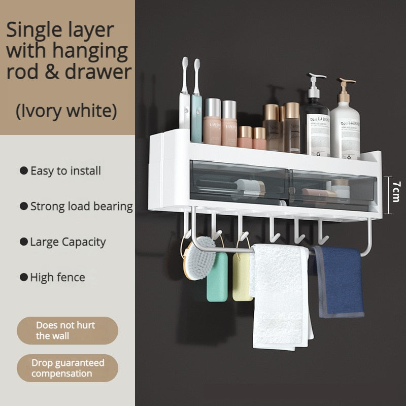 Punch-free Wall-mounted Bathroom Organizer