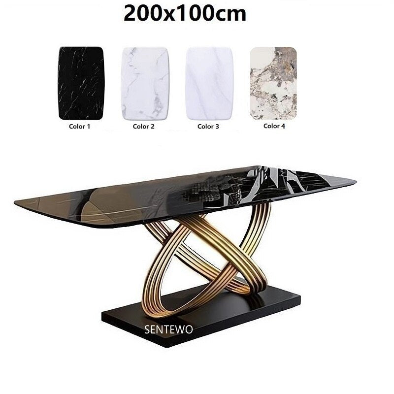 Italian Luxury Modern Marble Dining Table Set