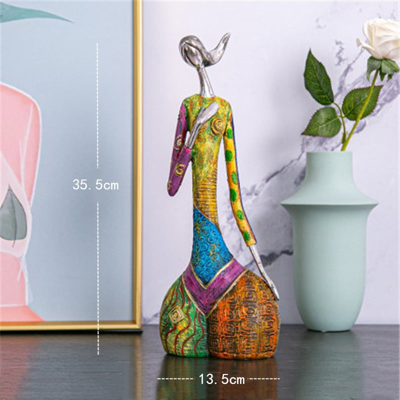 Colourful Woman Resin Statue