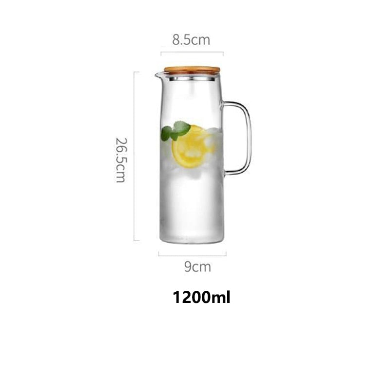 1.7L Glass Water Pitcher with Handle