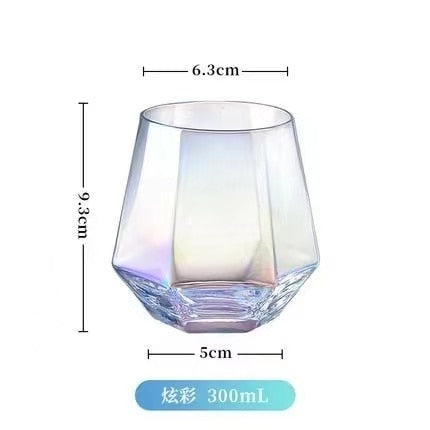 1PC Creative Diamond Hexagonal Wine Cup Glass