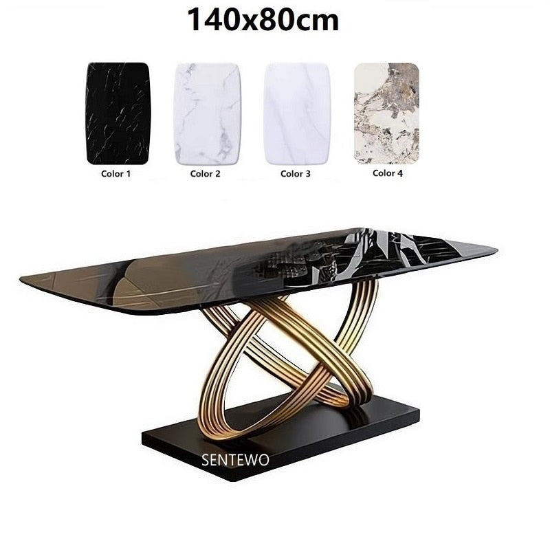 Italian Luxury Modern Marble Dining Table Set