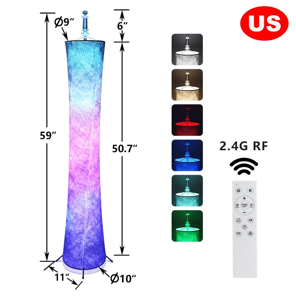 Minimalist Design Fabric Shade LED Floor Lamp