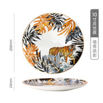 Forest Animal Pattern Ceramics Dinner Plates