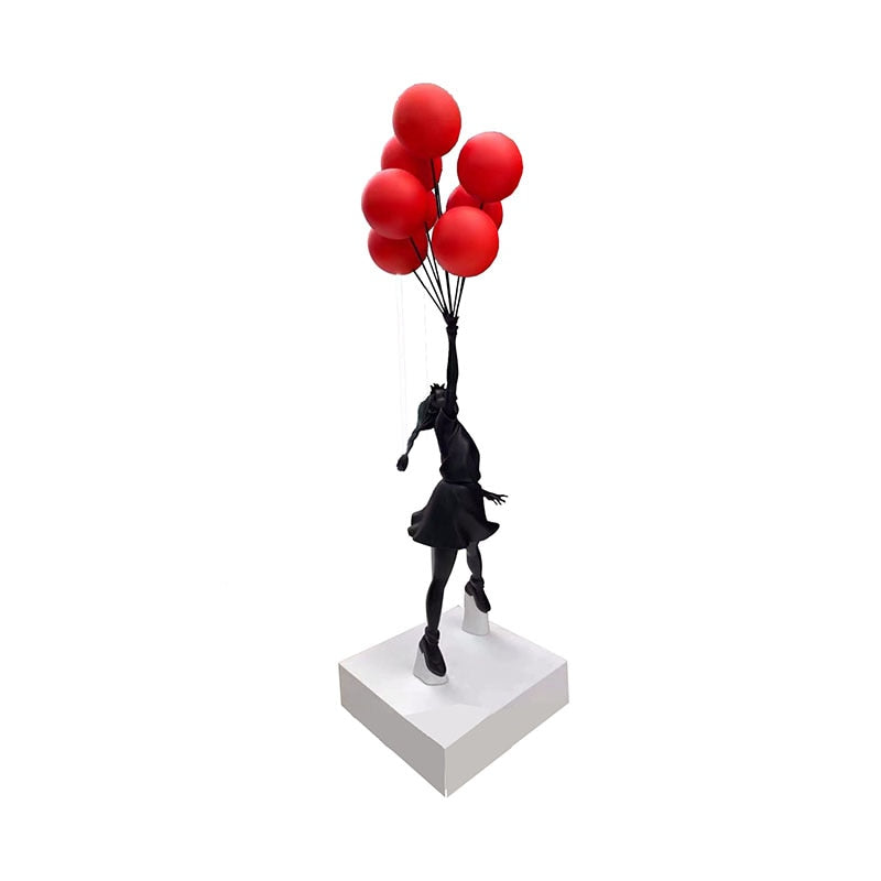 58cm Banksy Flying Balloons Girl Sculpture