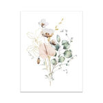 Green Gold Leaves Floral Poster