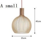 Hand-made Wooden Birdcage Pendant Lamp