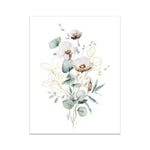 Green Gold Leaves Floral Poster