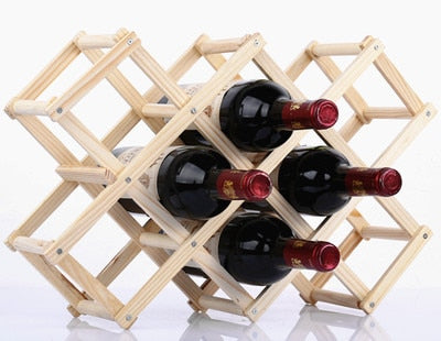 Collapsible Wooden Wine Bottle Rack