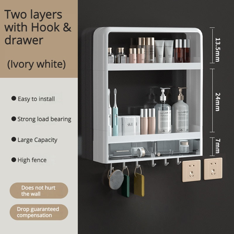 Punch-free Wall-mounted Bathroom Organizer