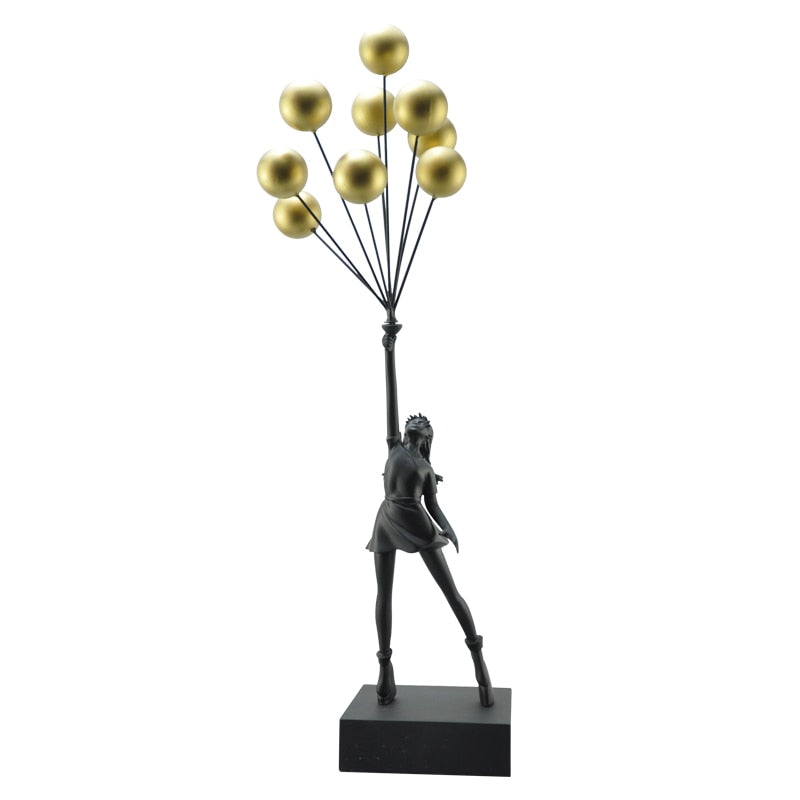 58cm Banksy Flying Balloons Girl Sculpture