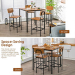 5-Piece Industrial Dining Table Set