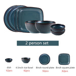 Blue Glazed Tableware Set